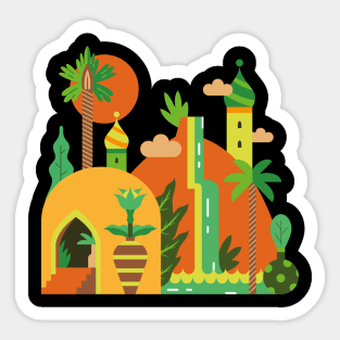 Idyllic and exotic landscape Sticker